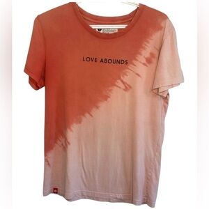 ✌️DUTCH BROS Coffee Unisex Red Pink Tie Dye Love Abounds T-Shirt Size small